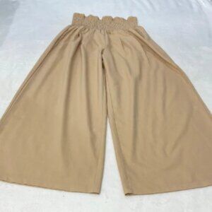 UNBRANDED WOMENS SIZE XL Beige Wide-Leg PALAZZO Pants with Elastic Waist